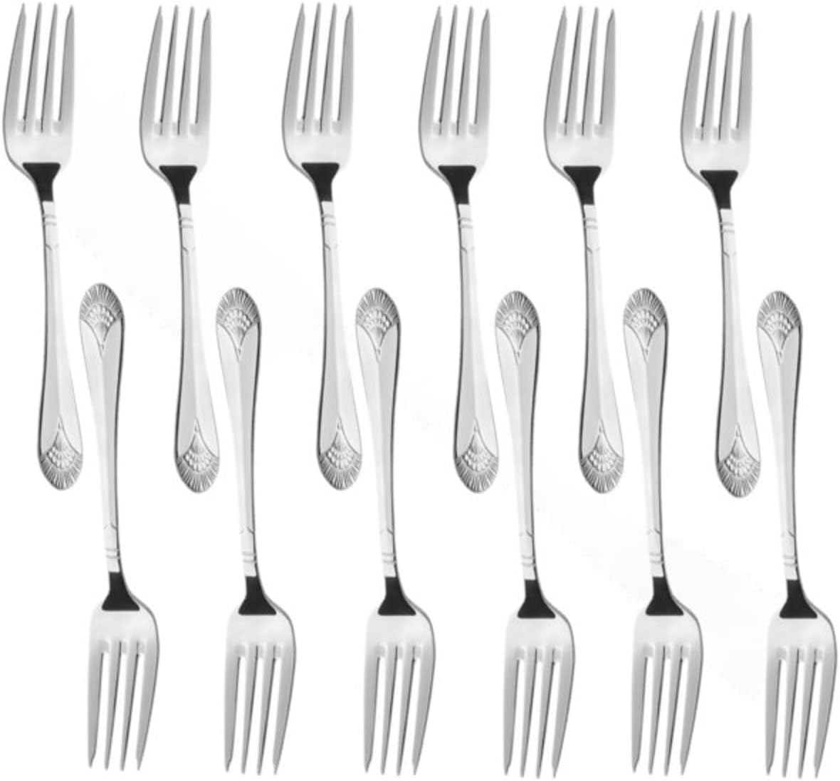 True Silverware Elizabeth Stainless Steel Set of 12- Stainless Steel Silverware Flatwa ...