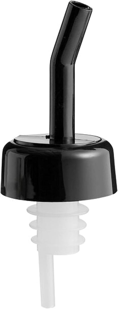 Flow Liquor Pourer with Black Collar Acrylonitrile Set of 12- Liquor Bottle Pourers Shot Dispenser Liquor Bottle Pourers Alcohol Pourers Bar Bartender Accessories