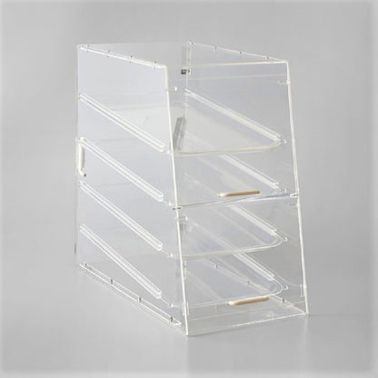 4 Tray Countertop Bakery Display Case with Rear Doors 14" x 24" x 24"- Pastry Case Box Retail Commercial Home use for Bagels Baked Goods Bread Donuts Vegetables