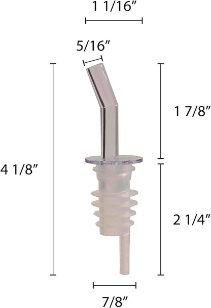 Flow Liquor Pourer with Black Collar Acrylonitrile Set of 12- Liquor Bottle Pourers Shot Dispenser Liquor Bottle Pourers Alcohol Pourers Bar Bartender Accessories