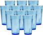 Belize Tumbler/Drinking Cups Green Polycarbonate Set of 12 - Premium Iced Tea Glasses Stackable Reusable Drinking Glasses Dishwasher Safe Break-Resistant for Home Restaurants