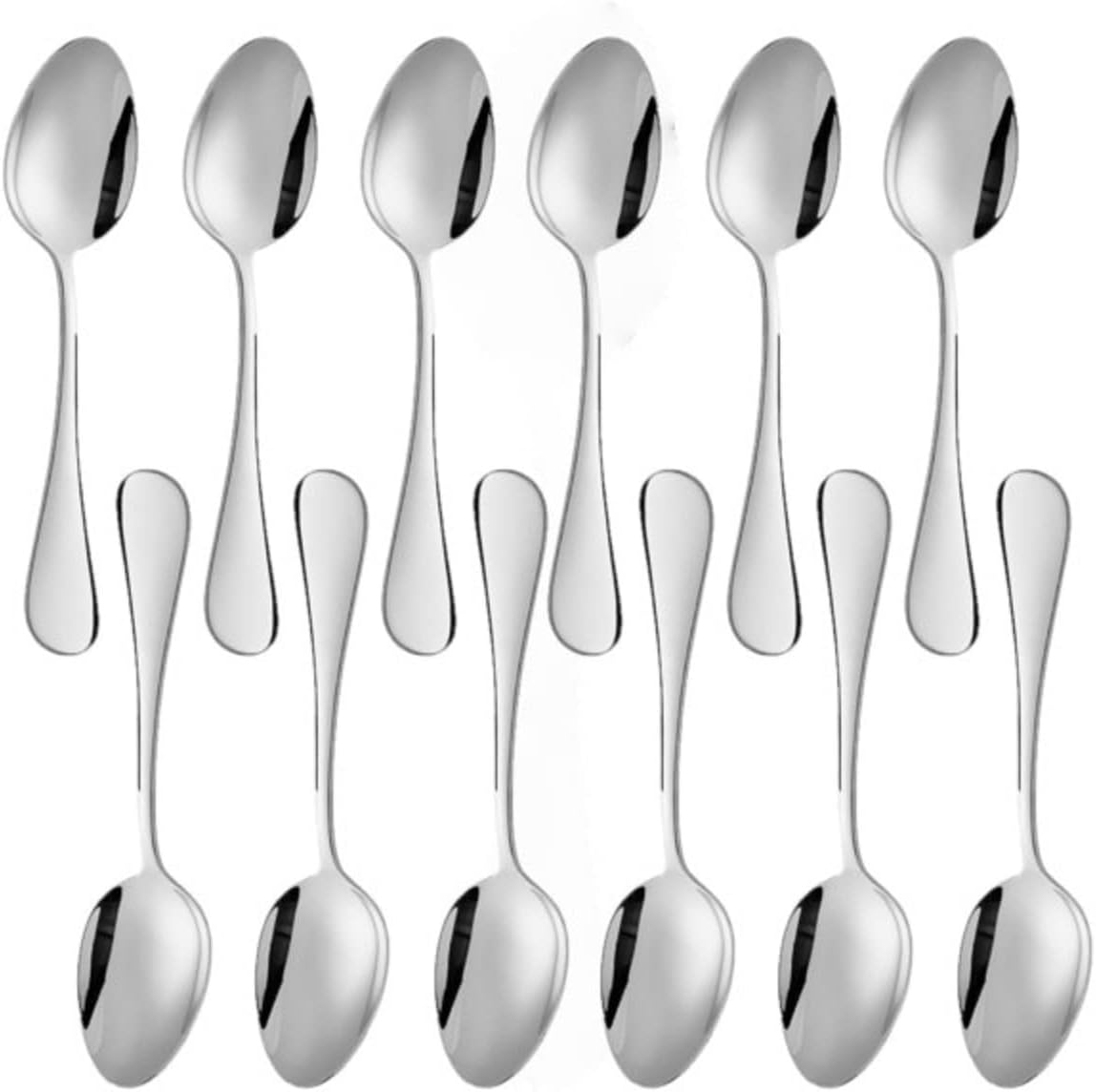 Set of 12 Stainless Steel York - Stainless Steel Silverware Flatware Cutlery Kitchen Tableware Set for Home and Restaurant