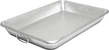 All-Purpose Aluminum Bake & Roasting Pan with Foldable Handles – 26-1/4" x 18-1/4" – Versatile Baking Tray & Roaster for Cookies, Cakes, Chicken, and More – Perfect for Oven Baking & Roasting