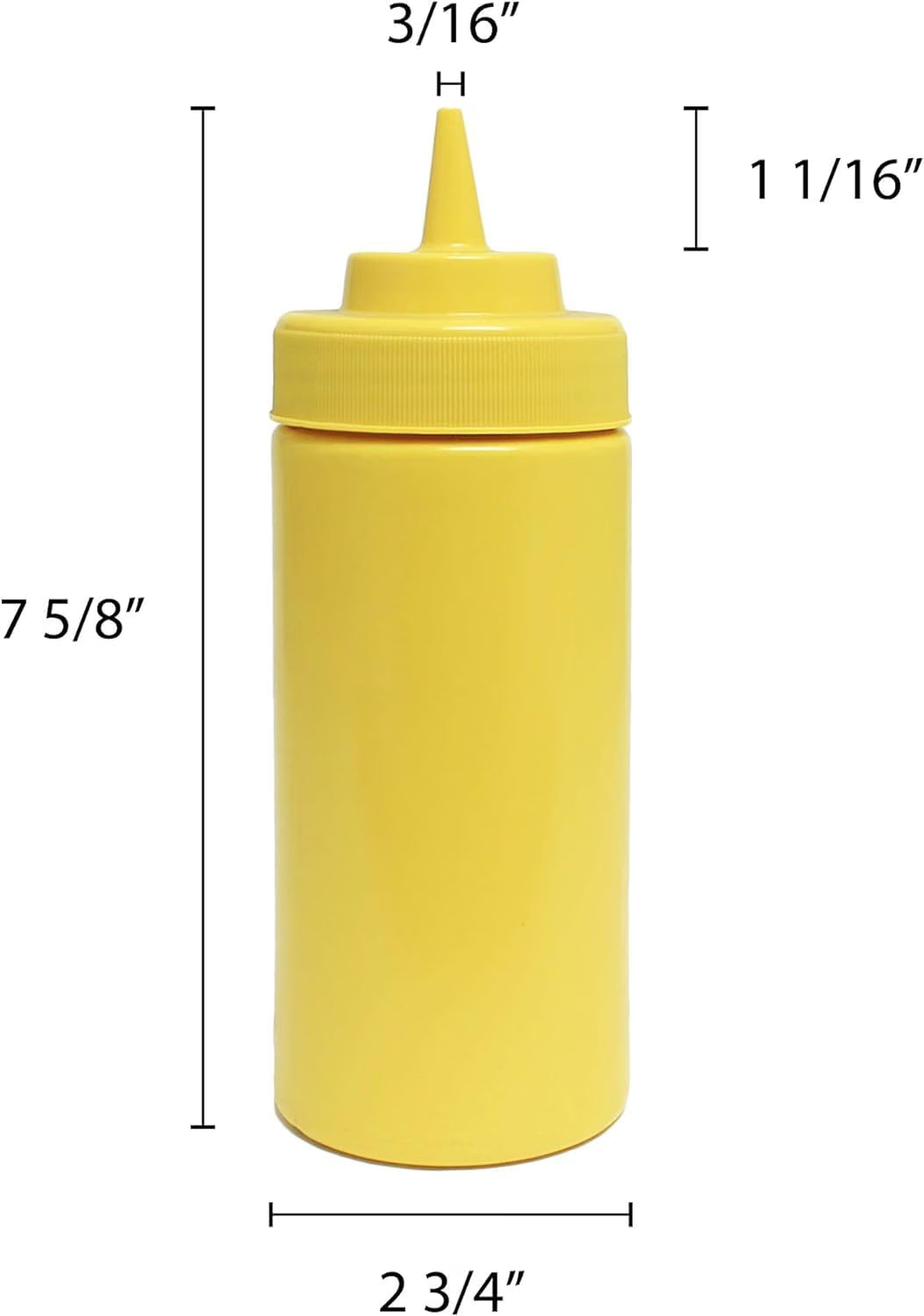 Set of 6 Squeeze Condiment Wide Mouth Dispensing Bottles - Plastic Squeeze Bottle for Sauces Spreads Ketchup Mustard Mayo Hot sauces and Olive oil