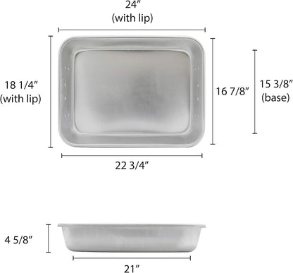 Rectangular Roaster Pan Aluminum - Roasting Pan Turkey Roaster Pan Broiler Pan Great for Chicken Lamb and Vegetable