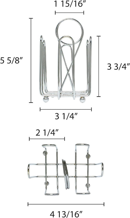 Sugar Packet Holder Chrome Plated Set of 2- Metal Sweetener Container Coffee Accessories Sugar Caddy Holder for Restaurant Home Sugar Tea Bag Basket