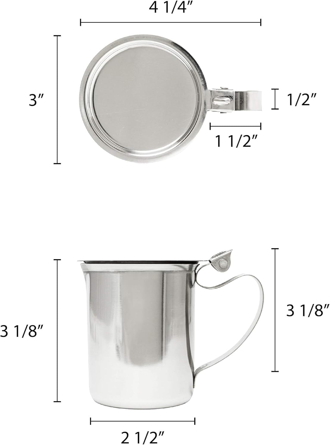 10 oz. Stainless Steel Creamer Server Set of 2- for Milk Coffee Cream Salad Dressing Maple Syrup Sugar Espresso Machine for Restaurant Cafes Home Used