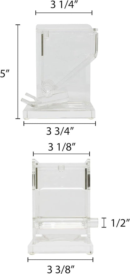 3-5/8" x 3-3/4" x 4-7/8" Acrylic Toothpick Dispenser Easy lift top for refills Clear Color- Toothpick Holder Reusable Toothpick Holder Dispenser for Home Kitchen Restaurant