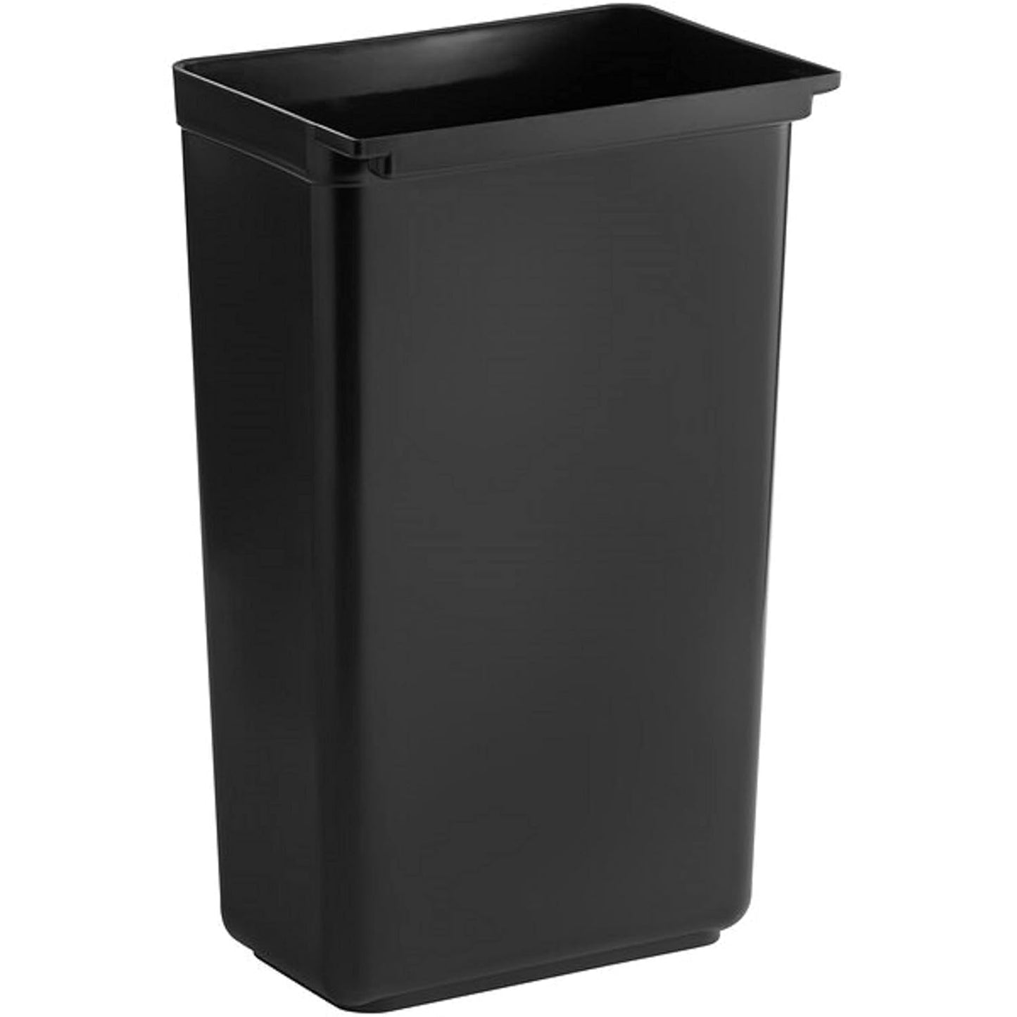 Refuse Bin for Utility/Bussing Cart 13" x 9-1/14" x 22" Black Color- Wastebasket Trash Can Plastic Restaurant Tub Fits Rolling Utility Cart Attachable