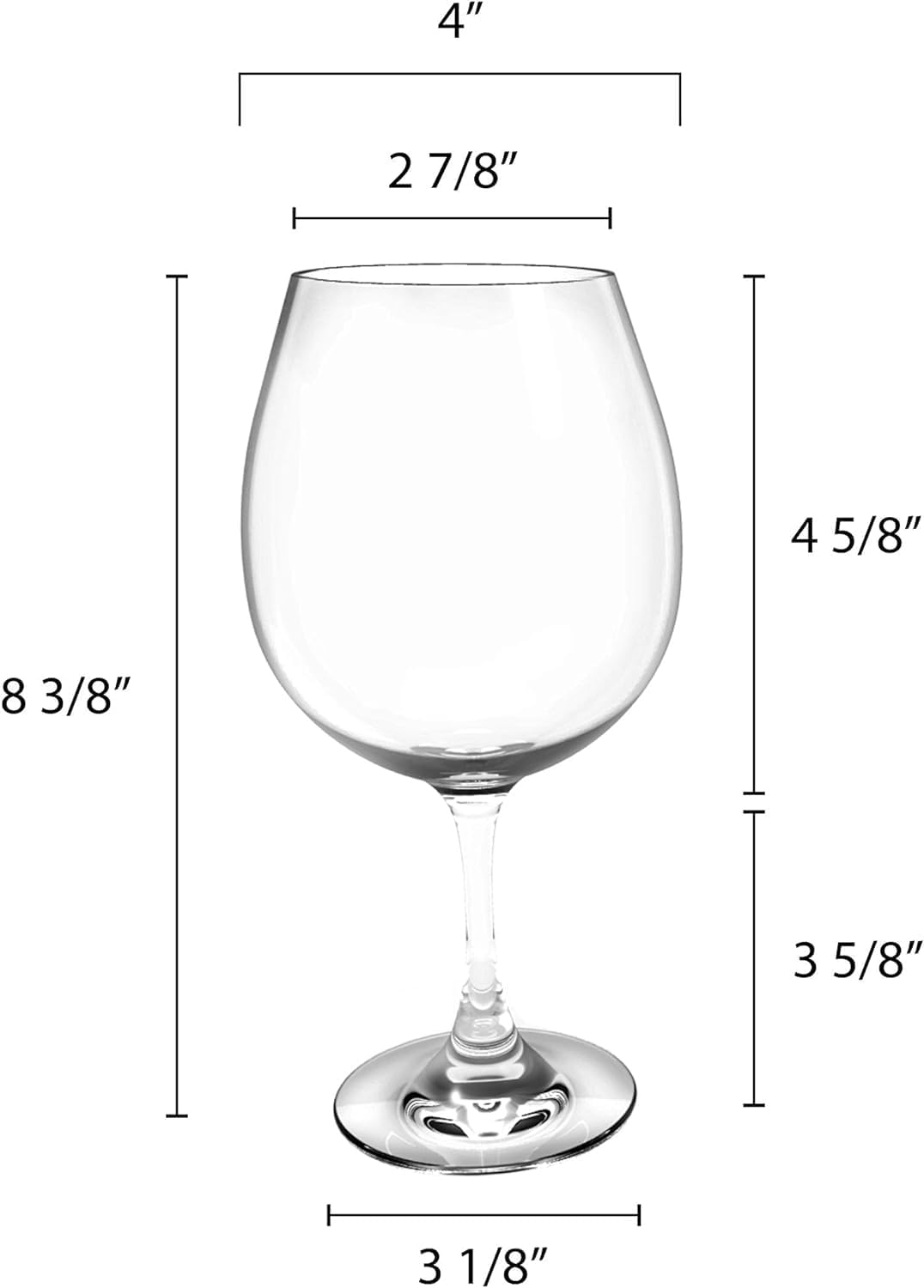 Red Wine Glass Polycarbonate - Plastic Stem Wine Glass Plastic Cocktail Glass Toasting Glass Red or White Wine Glass for Gift Wine Tasting Wedding House Warming