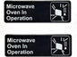 9" x 3" Microwave Oven In Operation Sign with Easy Peel Self-Adhesive White on Black Color Set of 2- Door Sign Waterproof Self Adhesive Store Signs Indoor/Outdoor Warning Marker Home Business Use