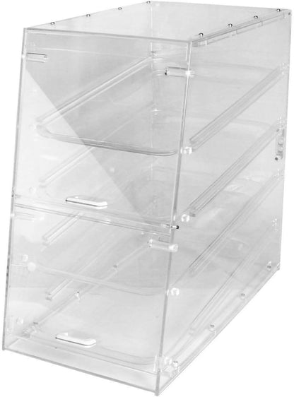 4 Tray Countertop Bakery Display Case with Rear Doors 14" x 24" x 24"- Pastry Case Box Retail Commercial Home use for Bagels Baked Goods Bread Donuts Vegetables