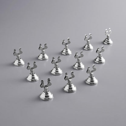 Clip Table Sign Menu Holder with Heavy Base Chrome Finish Set of 24- Table Number Holder Card Display Table Card Holders Table Sign Stand for Centerpieces Wedding Reception Party Birthday