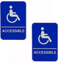 6" x 9" Wheelchair Accessible Restroom Sign with Braille Easy Peel Self-Adhesive White on Blue Color Set of 2- Waterproof Self Adhesive Store Signs Indoor/Outdoor Warning Marker Home Business Use