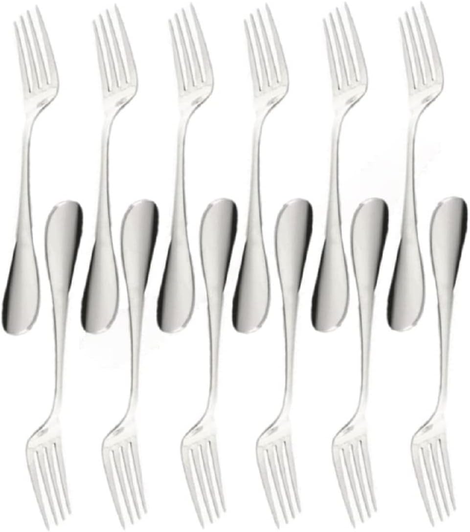 Set of 12 Stainless Steel York - Stainless Steel Silverware Flatware Cutlery Kitchen Tableware Set for Home and Restaurant