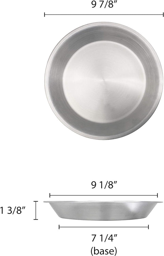 Pie Pan Aluminum 1.00 mm Thickness Set of 2- Pie Baking Dishes and Serving Bakeware for Bake Delicious Pies Crispy Pie Crust Delectable Tart Quiche Flan and Cake