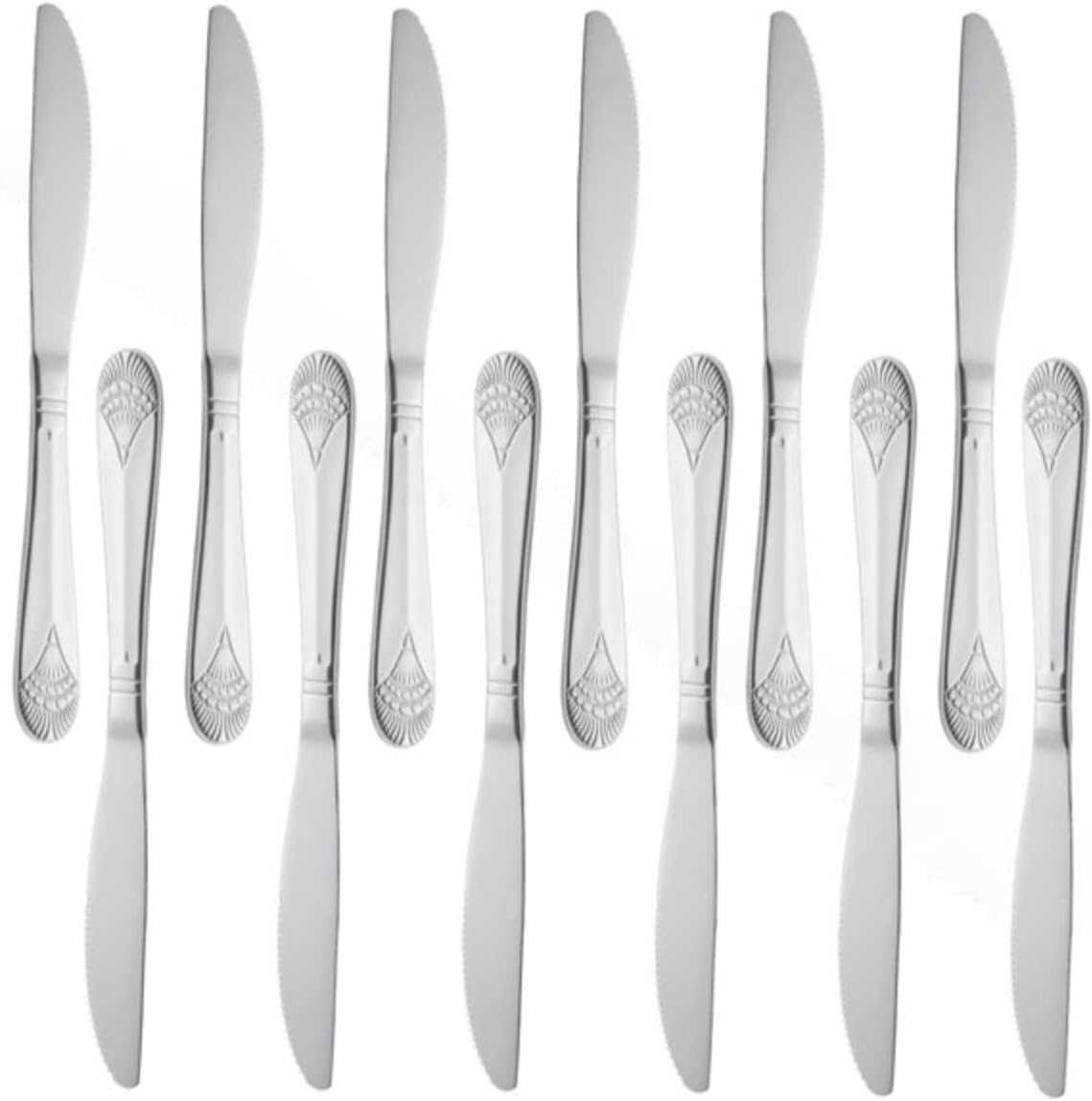 Elizabeth Stainless Steel Set of 12- Stainless Steel Silverware Flatware Cutlery Kitchen Tableware Set for Home and Restaurant