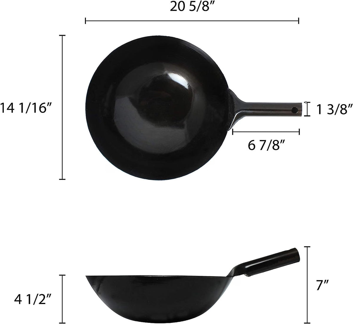 Iron Taiwan Wok - Large Wok Stir Fry Pan for Chinese Japanese and Cantonese Cuisine Stir Fry Pans Traditional Woks Grilling Frying Steaming Made in Taiwan
