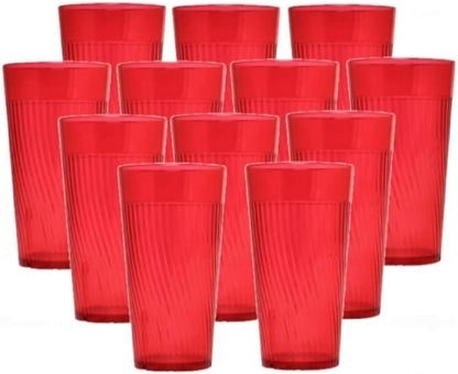 Belize Tumbler/Drinking Cups Green Polycarbonate Set of 12 - Premium Iced Tea Glasses Stackable Reusable Drinking Glasses Dishwasher Safe Break-Resistant for Home Restaurants