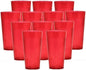Belize Tumbler/Drinking Cups Green Polycarbonate Set of 12 - Premium Iced Tea Glasses Stackable Reusable Drinking Glasses Dishwasher Safe Break-Resistant for Home Restaurants
