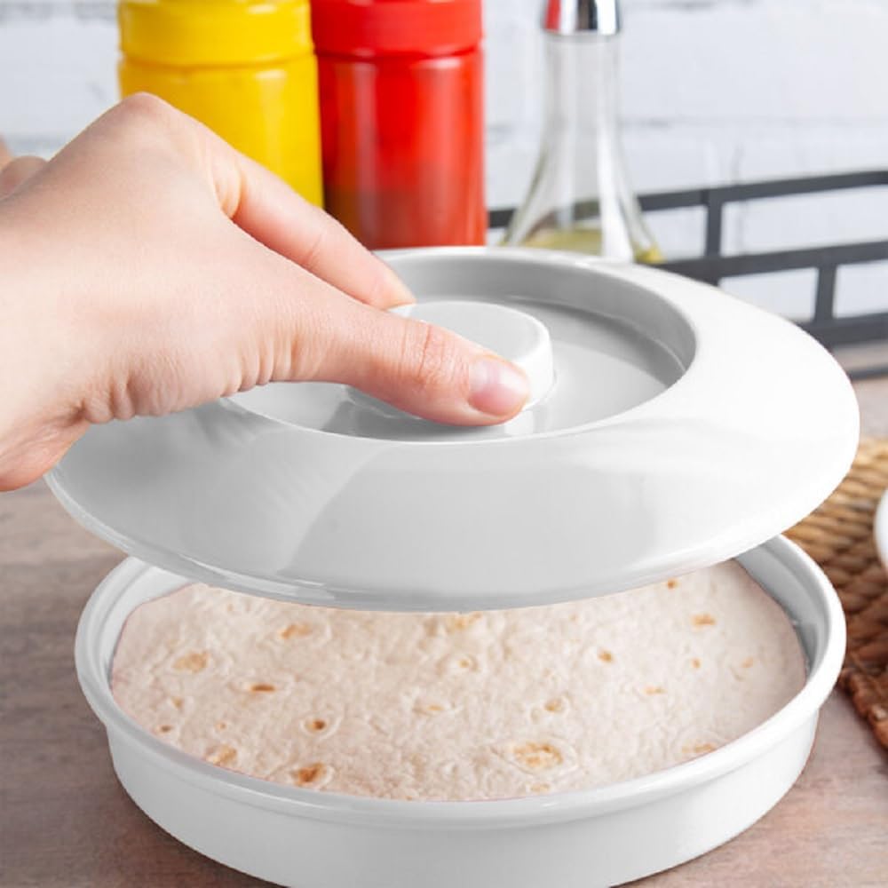 8-1/4” Tortilla Server with Lid Melamine Set of 12 - Tortilla/Pancake Keeper Food Container Perfect for Keeping Tortillas Pancakes and Waffles Warm Dishwasher Safe