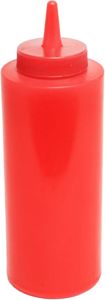 Set of 12 Squeeze Condiment Dispensing Bottles 8 oz - Plastic Squeeze Bottle For Sauces Spreads Ketchup Mustard Mayo Hot sauces and Olive oil