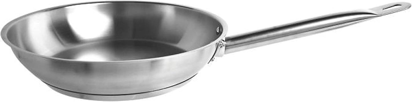 Stainless Steel Frying Pan with Encapsulated Base and Welded Hollow Handle - Skillet Fry Pan Cookware Egg Pans Omelet Pans Heavy-Duty Oven Safe Induction Ready