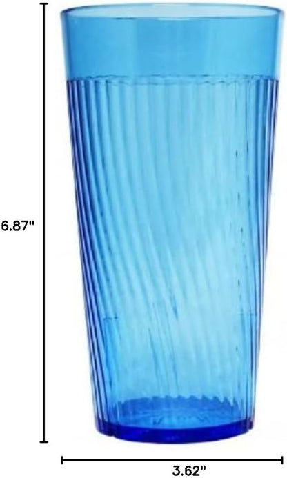 Belize Tumbler/Drinking Cups Green Polycarbonate Set of 12 - Premium Iced Tea Glasses Stackable Reusable Drinking Glasses Dishwasher Safe Break-Resistant for Home Restaurants