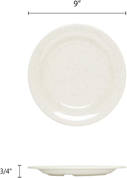 San Marino Round Plates Melamine Set of 12- Dishwasher Safe Break-Resistant Reusable Plates Kitchen Plates Dinnerware Appetizer Plates Serving Plate