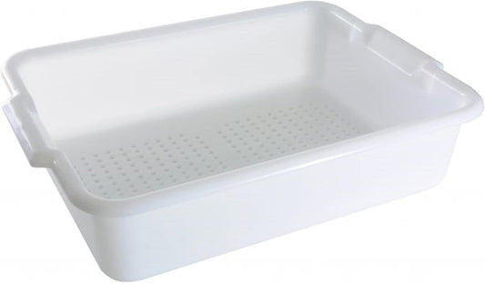20-1/2" x 15-1/2" x 5" Utility Kitchen Perforated Bus Box/Tub/Bin with Handles - Heavy Duty Plastic Restaurant Tub/Dish Washing Box Wash Basin Tub for Kitchen Restaurants