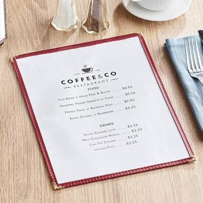 Single Restaurant Menu Covers 1 Page 2 View Set of 10- Crystal Clear Menu Covers Fits A4 Size Paper Menu Sleeve Menu Folder Menu Book Holders for Bar Cafe Restaurant