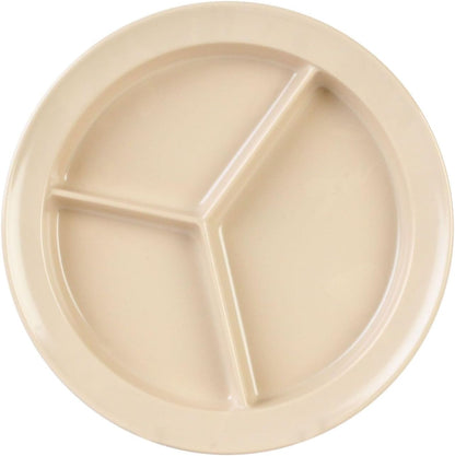 3 Compartment Deep Serving Plate Melamine Set of 12- Dishwasher Safe Break-Resistant Serving Platter Dinner Plates Portion Plates for Dinner Home Kitchen Restaurants
