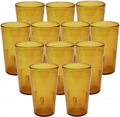 Pebbled Tumbler Drinking Cups Set of 12 - Reusable Premium Water Iced Tea Glasses Drinking Glasses Stackable Dishwasher Safe Break-Resistant for Home and Restaurants