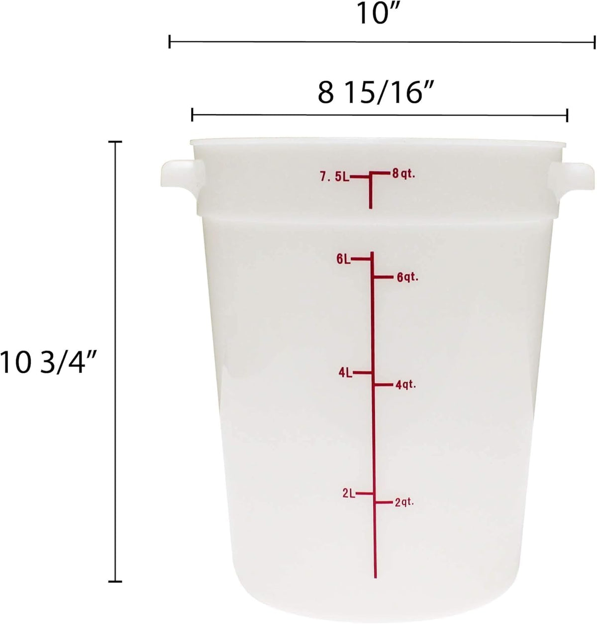 Round Food Storage Container Polypropylene - Commercial Food Storage Containers Meal Prep Containers Reusable Food Containers for Pantry Kitchen Storage Organization