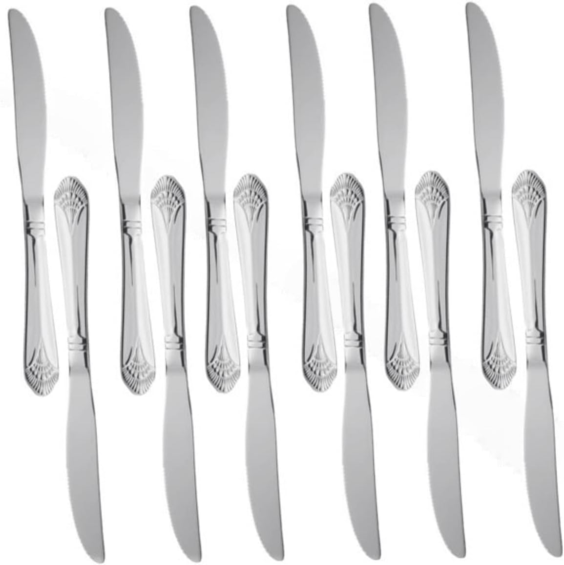 True Silverware Elizabeth Stainless Steel Set of 12- Stainless Steel Silverware Flatwa ...