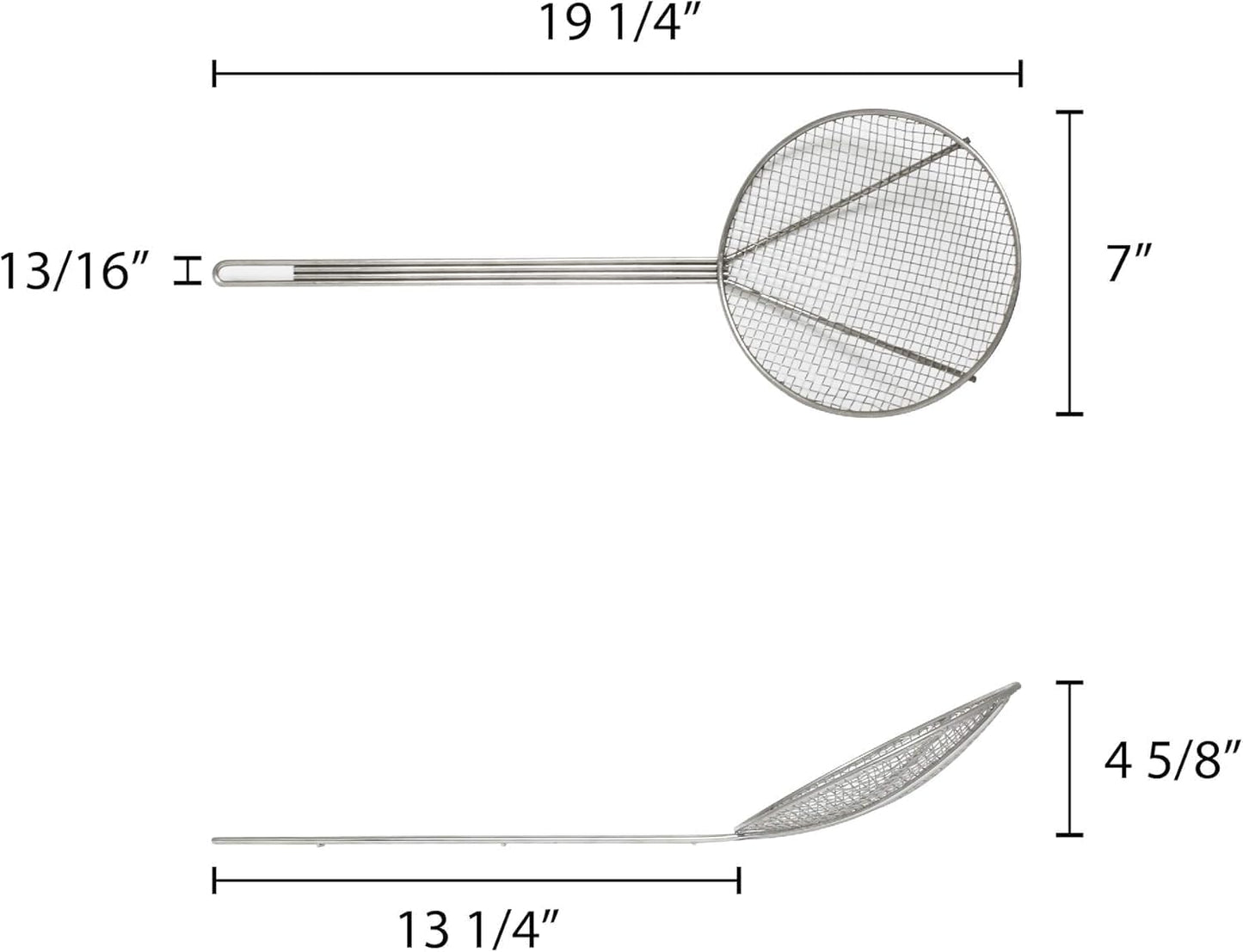 Round Wire Skimmer Nickel Plated- Mesh Strainer Skimmer Kitchen Utensil Food Strainer Skimmer Spoon for Cooking Sieve Sifters Rice Quinoa Pasta Fruits Vegetables