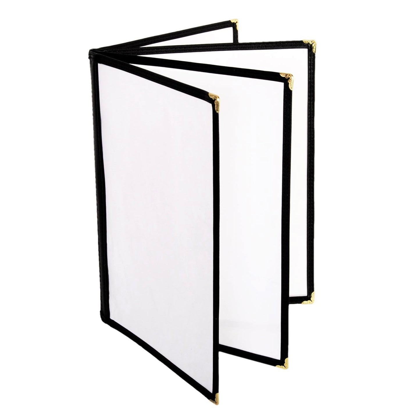 8-1/2” x 11” Four Page Book Fold Restaurant Menu Covers 4 Page 8 View Set of 10 - Crystal Clear Menu Covers Sleeve Menu Folder Menu Book Holders for Bar Cafe Restaurant