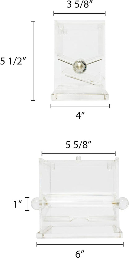 Acrylic Stirrer Dispenser Clear Color 7-5/8" x 4-1/8" x 5-5/8"- Countertop Organizer Coffee Stirrer Dispenser Storage for Plastic and Cocktail Drink Stirrers for Restaurant or Home