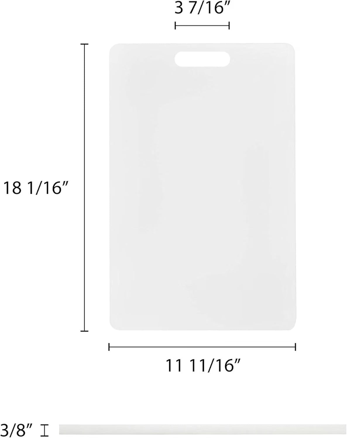 Utility Cutting Board White Plastic with Handle- Non-Skid Plastic Chopping Board Cutting Board for Kitchen Meat Vegetables Fruits Home Restaurants Dishwasher Safe