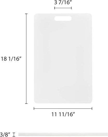 Utility Cutting Board White Plastic with Handle- Non-Skid Plastic Chopping Board Cutting Board for Kitchen Meat Vegetables Fruits Home Restaurants Dishwasher Safe