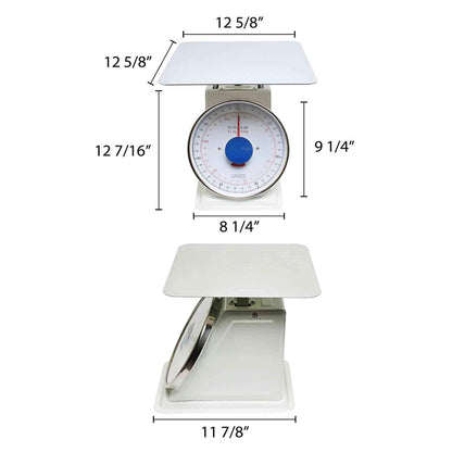 Mechanical Kitchen Flat Platform Weighing Food Scale- Heavy Duty Portion Control Mechanical Kitchen and Food Scale Industrial Dial Scale for Kitchens and Restaurants
