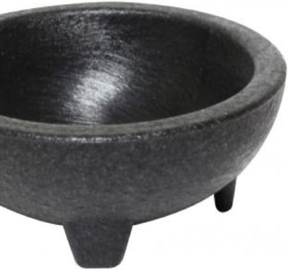 Molcajete Salsa Bowl Black Color - Perfect for Parties Events Regular Use Great for Molcajete Chips Guacamole Serving Dish Sauce Cup Side dish Snack Dip Nuts or Candy