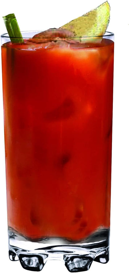 Classic Tumbler Polycarbonate with Footed Heavy Base Clear Color- Highball Drinking Glass Clear Tall Glass Cup Water Glass Mojito Glass Cup Cocktail Glass