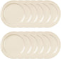 Round Plate Melamine Set of 12- Reusable Plates Kitchen Plates Dinnerware Serving Platter Dishes Dishwasher Safe Break-Resistant for Home Kitchen
