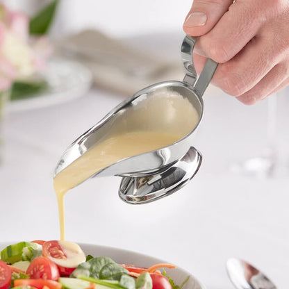 Stainless Steel Gravy Boat with Contoured Handle Set of 2 - Serving Dispenser for Gravy Cream Sauce Salad Dressing Sauce Jug Ideal Sauce Serving Dish for Dinner Holiday