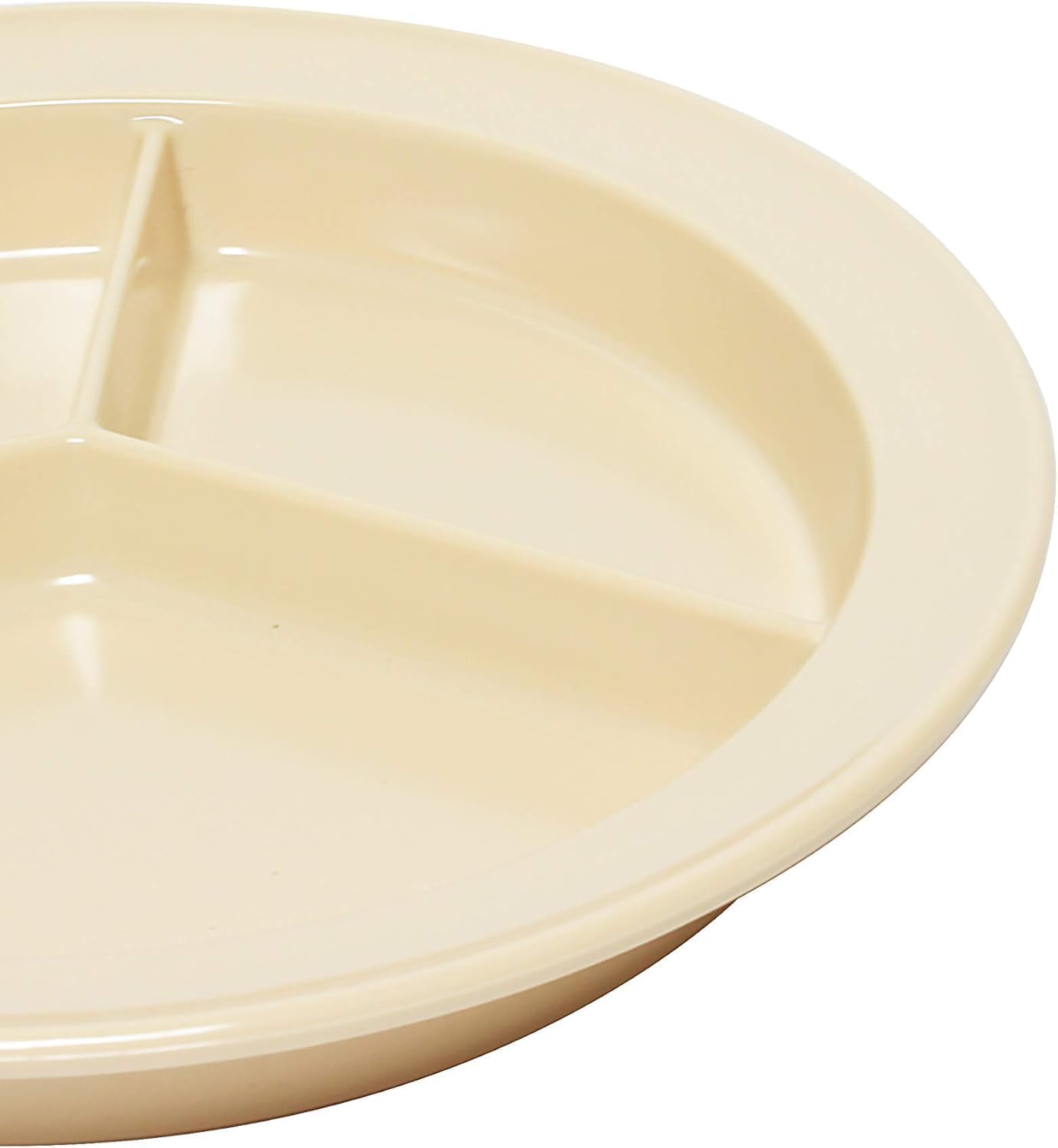 3 Compartment Deep Serving Plate Melamine Set of 12- Dishwasher Safe Break-Resistant Serving Platter Dinner Plates Portion Plates for Dinner Home Kitchen Restaurants