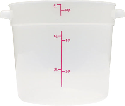Round Food Storage Container Translucent Polypropylene- Commercial Food Storage Containers Meal Prep Containers Reusable Food Containers for Pantry Kitchen Storage Organization
