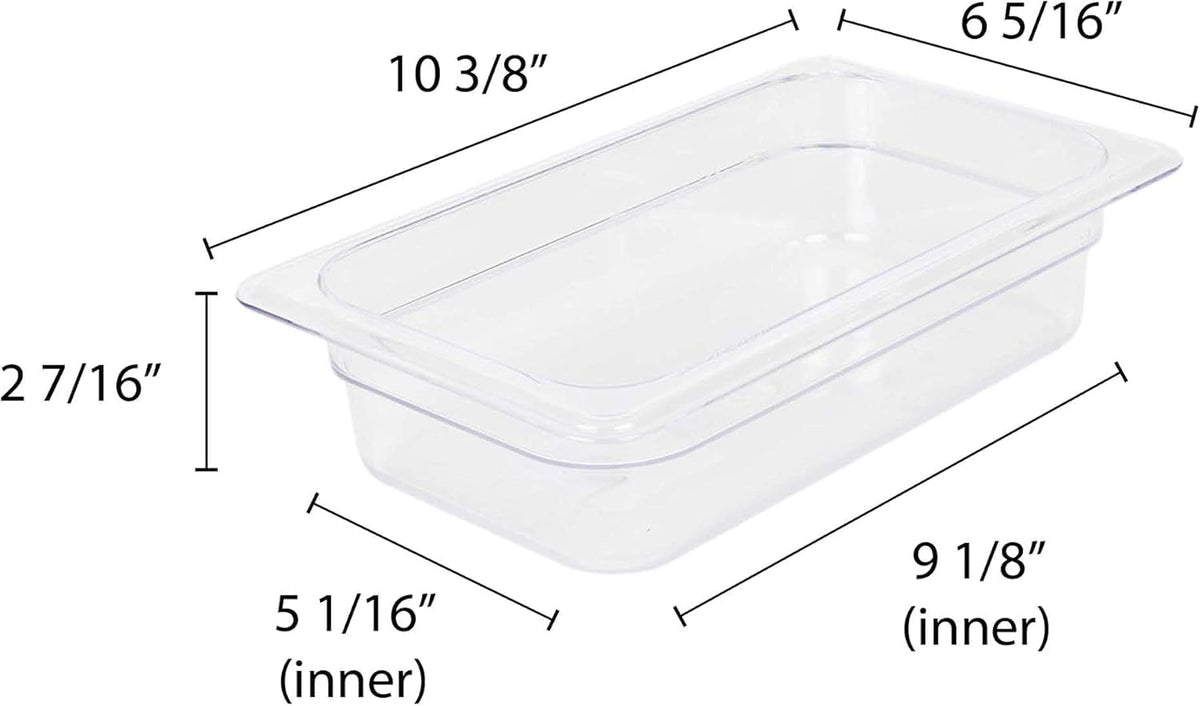 Deep Polycarbonate Food Pan - Commercial Restaurant Food Storage Containers Hotel Pans for Catering Buffets Restaurants Fruits Vegetables Corns