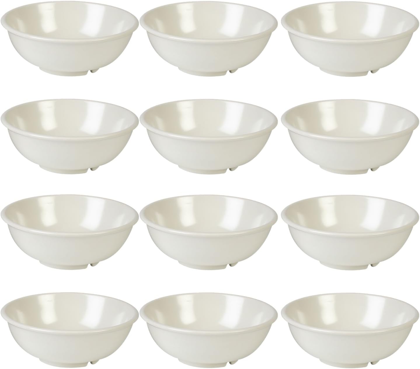 Salad Bowls Melamine Set of 12- Dishwasher Safe Break-Resistant Reusable Bowls Serving Bowl Soup Bowls for Fruits Salad Kitchen Restaurants