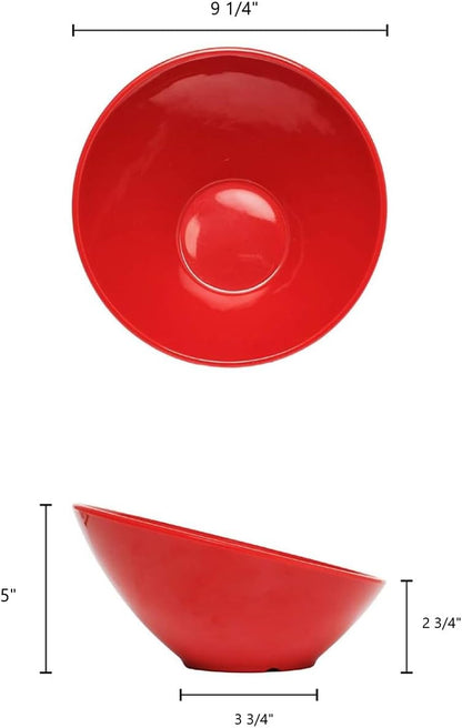 Cascading Bowl Melamine Set of 12- Dishwasher Safe Break-Resistant Serving Bowl Serving Dishes for Salads Rice Pasta Dessert Side Dishes Dinner Parties